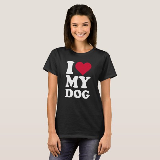 Ik hou van mijn hond t-shirt (Voorkant volledig)
