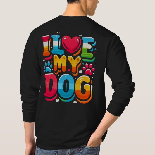 Ik hou van mijn hond t-shirt (Achterkant)
