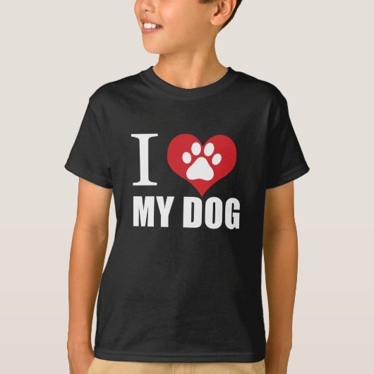 Ik hou van mijn hond T-Shirt (Voorkant)