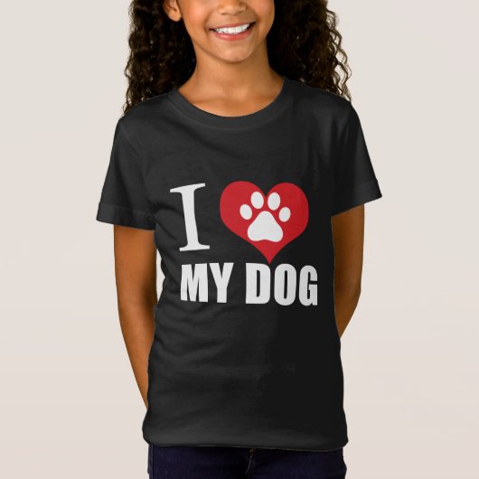 Ik hou van mijn hond T-Shirt (Voorkant)