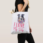 Ik hou van mijn hond tote bag (Dichtbij)