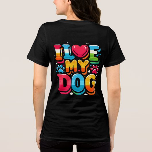 Ik hou van mijn hond Tri-Blend shirt (Achterkant)