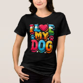 Ik hou van mijn hond Tri-Blend shirt (Voorkant)