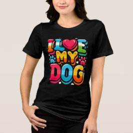 Ik hou van mijn hond Tri-Blend shirt