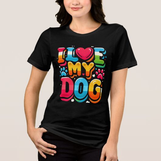 Ik hou van mijn hond Tri-Blend shirt (Voorkant)