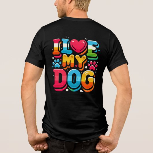 Ik hou van mijn hond Tri-Blend shirt (Achterkant)