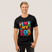 Ik hou van mijn hond Tri-Blend shirt (Voorkant volledig)