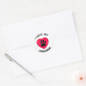 Ik hou van Mijn hond Verdrukte Versie Ronde Sticker (Envelop)