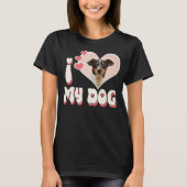 Ik hou van mijn hond, zwart t-shirt (Voorkant)
