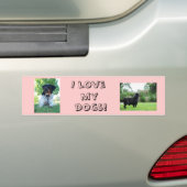Ik hou van mijn honden bumpersticker (Op auto)