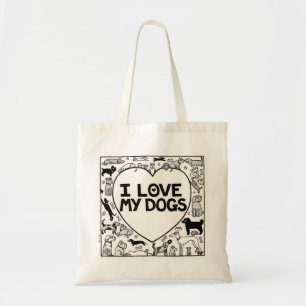 Ik hou van mijn honden - Canvas tas