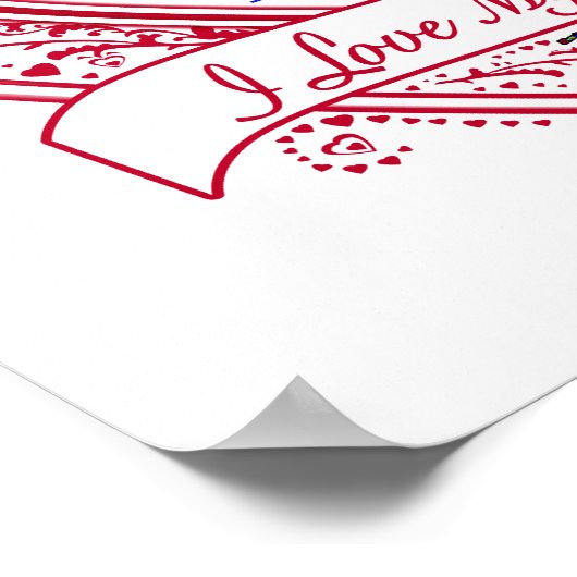 Ik hou van mijn honden! Foto Red Hearts Poster (Hoek)