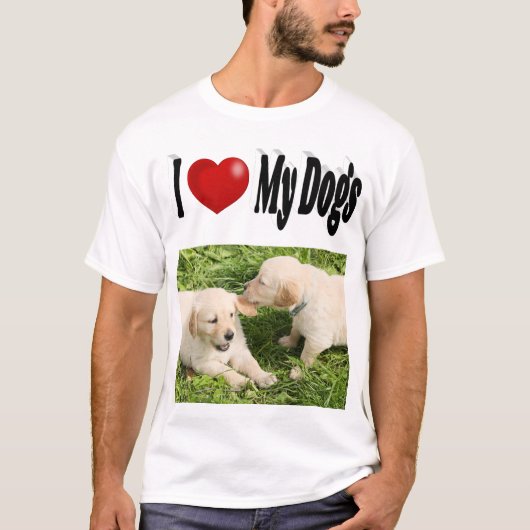 Ik hou van mijn honden foto t-shirt (Voorkant)