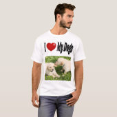 Ik hou van mijn honden foto t-shirt (Voorkant volledig)