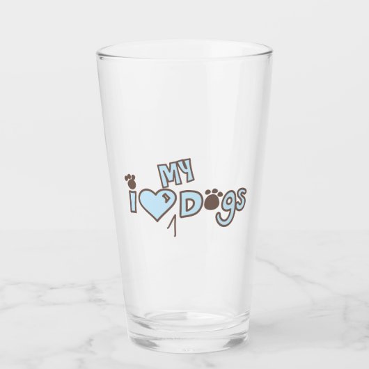 Ik hou van mijn honden glas (Voorkant)