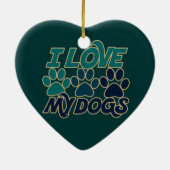 Ik hou van mijn honden keramisch ornament (Achterkant)