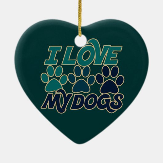 Ik hou van mijn honden keramisch ornament (Achterkant)