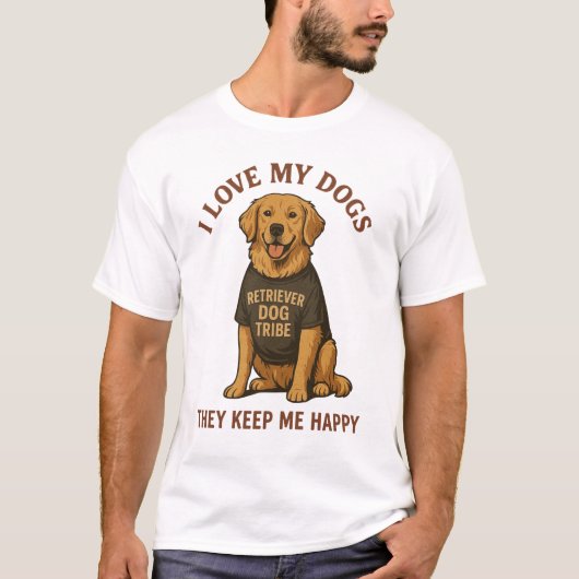 Ik hou van mijn honden. t-shirt (Voorkant)