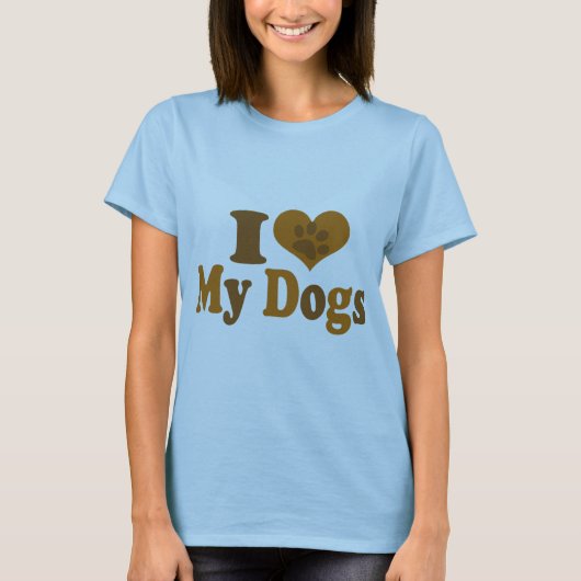 Ik hou van mijn honden t-shirt (Voorkant)
