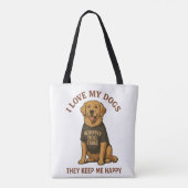 Ik hou van mijn honden tote bag (Achterkant)
