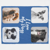 Ik hou van mijn honden vier foto's Fleece Blanket (Voorkant (Horizontaal))