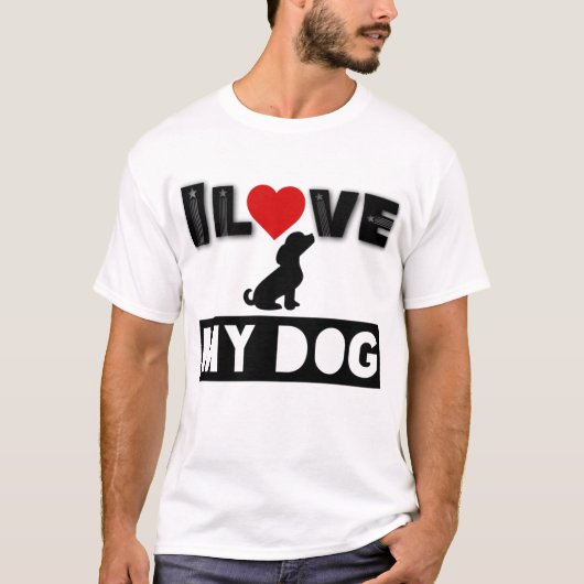 Ik hou van mijn hondenshirt, hondenliefde, hond-pa t-shirt (Voorkant)
