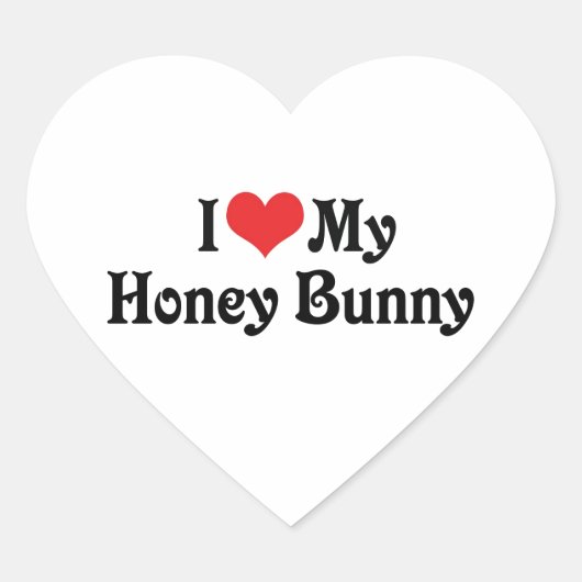 Ik hou van mijn Honey Bunny Hart Sticker (Voorkant)
