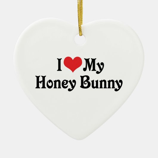 Ik hou van mijn Honey Bunny Keramisch Ornament (Voorkant)