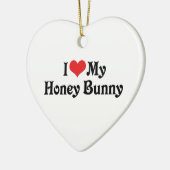 Ik hou van mijn Honey Bunny Keramisch Ornament (Links)