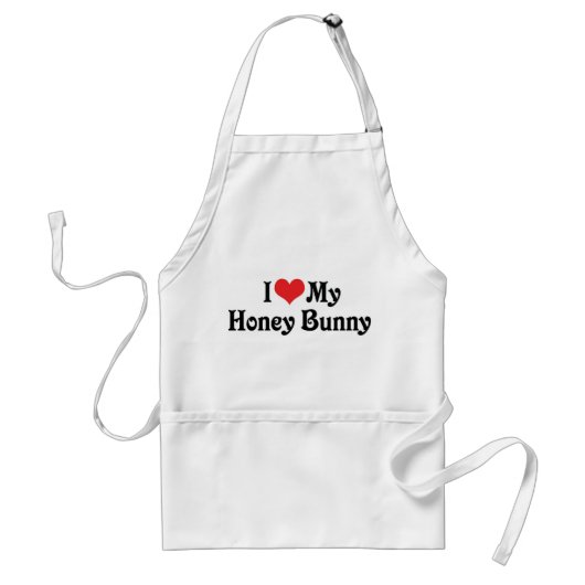 Ik hou van mijn Honey Bunny Standaard Schort (Voorkant)
