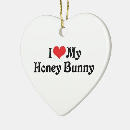 Ik hou van mijn honingbunny keramisch ornament (Links)