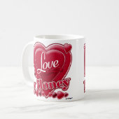 Ik hou van mijn honingrood - hart koffiemok (Voorkant links)