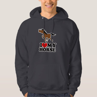 Ik hou van mijn HORSE Dark Grey Hooded Sweatshirt