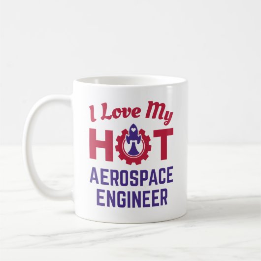 Ik hou van mijn Hot Aerospace Engineer Koffiemok (Links)