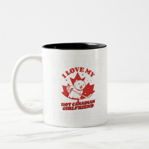 Ik hou van mijn Hot Canadian Vriendin Tweekleurige Koffiemok