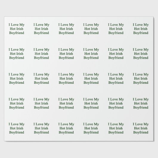 Ik hou van mijn hot Irish Boyvriend Cadeaupapier (Vlak)