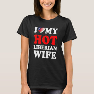 Ik hou van mijn Hot Liberiaanse vrouw Funny Husban T-shirt