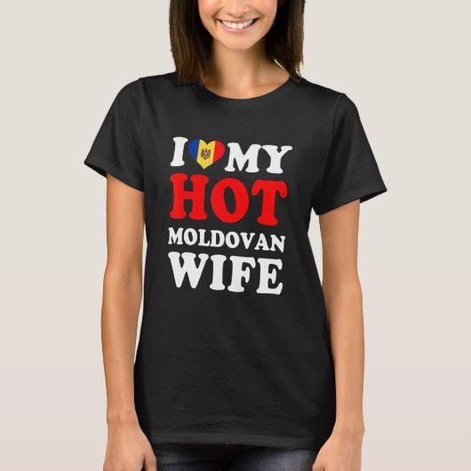 Ik hou van Mijn Hot Moldavan Wife Husband T-shirt (Voorkant)