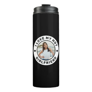 Ik hou van mijn Hot Vriendin Emblem Custom Photo Thermosbeker