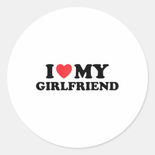 Ik hou van mijn hot Vriendin. Ik hoor mijn hot Vri Ronde Sticker