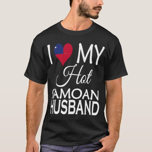 Ik hou van mijn hotSamoan Husband Samoa Flag Spous T-shirt (Voorkant)
