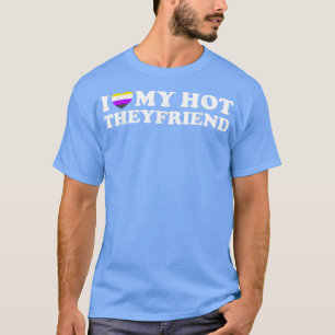 Ik hou van mijn hottheater Nonbinary Enby Gender P T-shirt