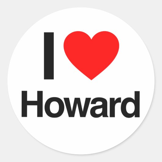 Ik hou van mijn Howard Ronde Sticker (Voorkant)