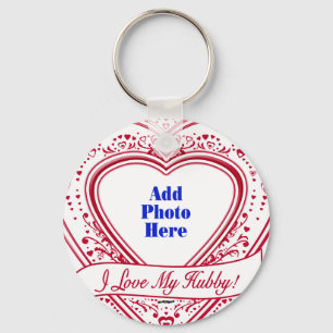Ik hou van mijn Hubby! Foto Red Hearts Sleutelhanger