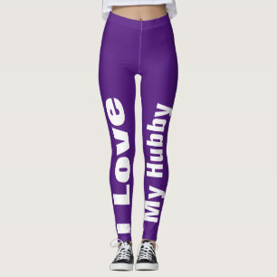 Ik hou van mijn Hubby Paarse White Cute Girly Chic Leggings