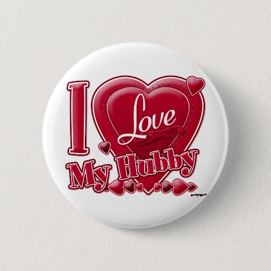Ik hou van mijn Hubby rood - hart Ronde Button 5,7 Cm (Voorkant)