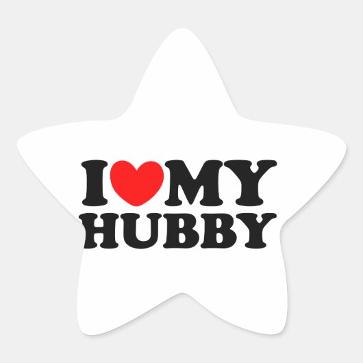 Ik hou van mijn Hubby Ster Sticker (Voorkant)