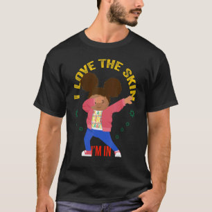Ik hou van mijn huid in het dobbergen van zwarte k t-shirt