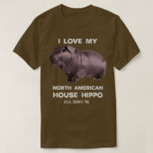 Ik hou van mijn huis Hippo Skinny Pig-eigenaars T-shirt (Design voorkant)