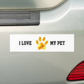 IK HOU VAN MIJN HUISDIER BUMPERSTICKER (Op auto)